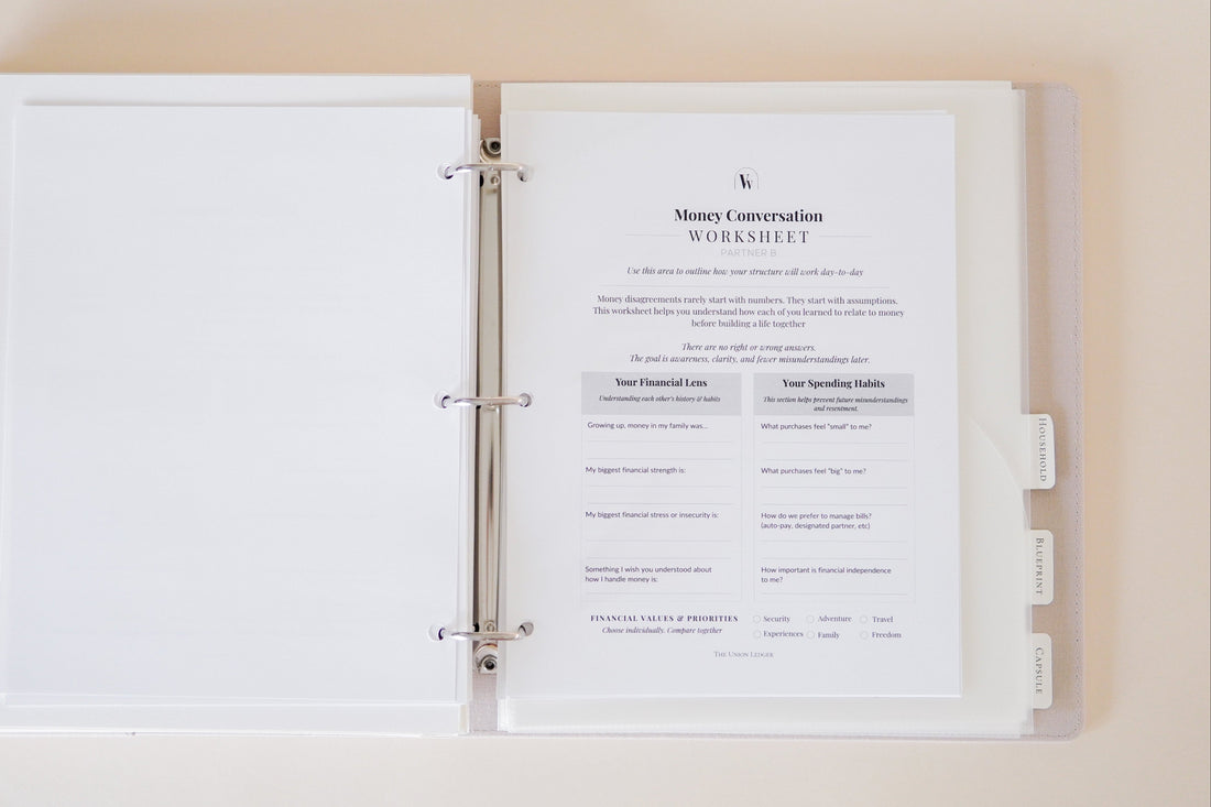 newlywed couple money planning worksheet combining finances after the wedding