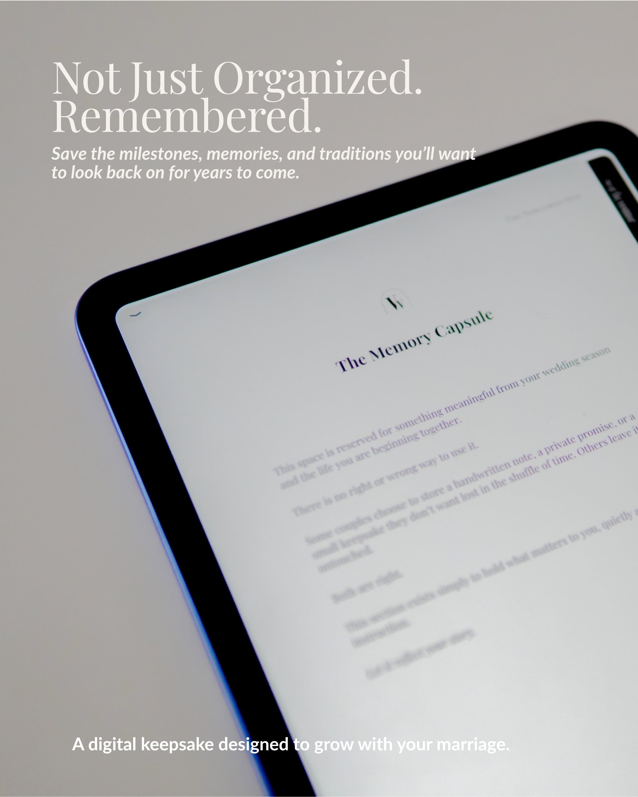 Digital memory and milestone pages for newlywed couples